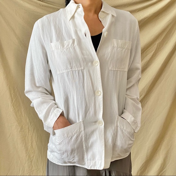 Vintage White Linen Shacket 🥼 - Picture 2 of 4
